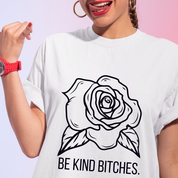 NEW Be Kind Rose Edgy Graphic Tee S-5X kindness - Picture 2 of 4